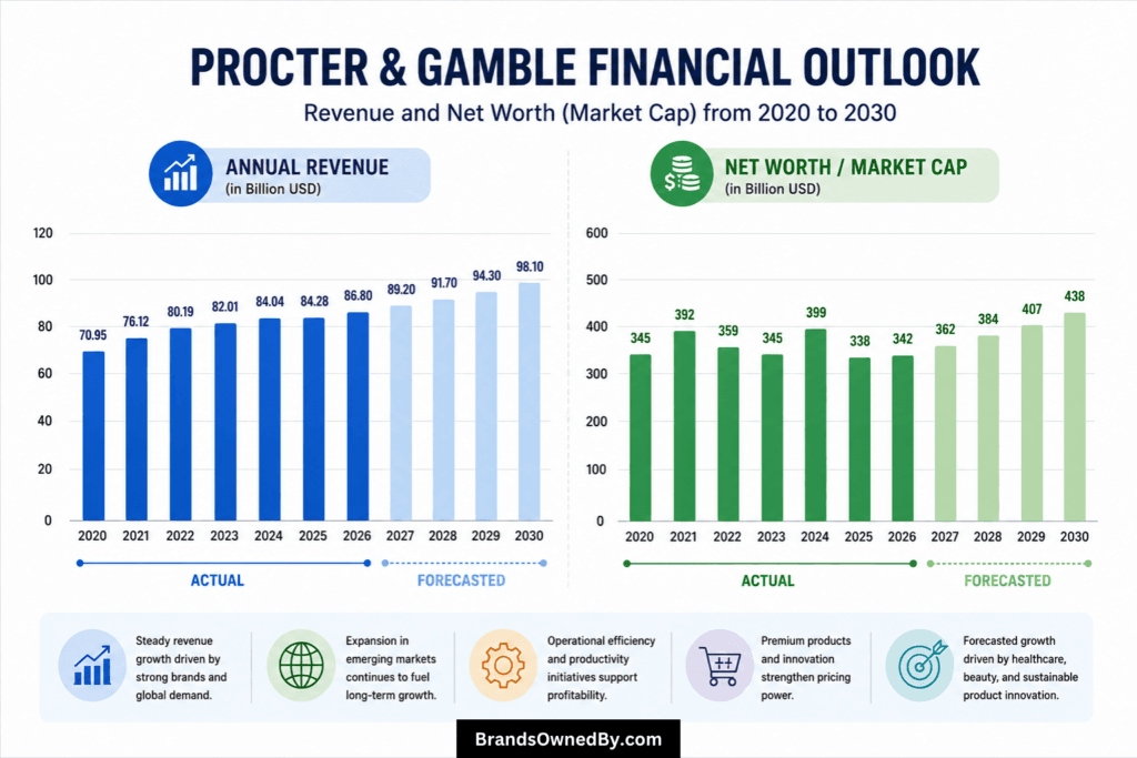 Procter & Gamble revenue and net worth 2020-30