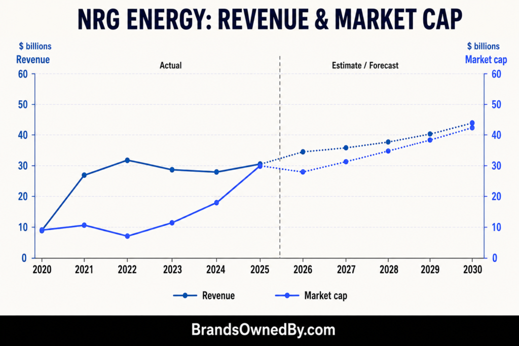 NRG Energy revenue and net worth 2020-30